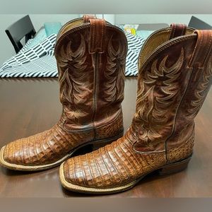 Larry Mahan Genuine Caiman Boots Size 10B